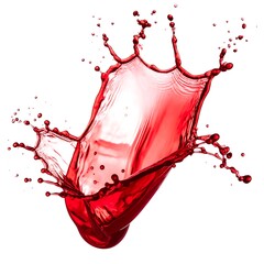 Dynamic abstract of vibrant crimson liquid in mid-air splash