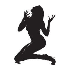Naklejka premium Ballerina Female Dancer Pose, beautiful lady girl silhouette Cindrella silhoutte vector illustration