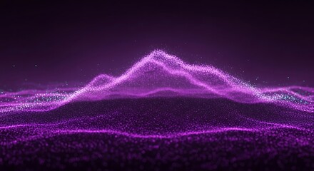 Abstract purple particle wave background with glowing dots, perfect for science, technology, or futuristic themed projects and presentations