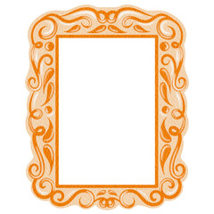 Elegant Decorative square Frame Vintage Ornate orange Frame. Orange Border Vintage Frame.