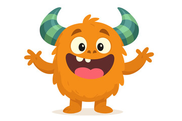 A cheerful cartoon baby monster, and a horned monster vector for Halloween