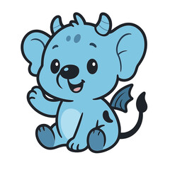 adorable cartoon animal illustration vector dog character azure infant monster mammal humorous elephant enjoyable sketch pet art isolated nature feline grin fish rhinoceros black and white