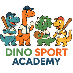 Dino Sport Academy – Cartoon Dinosaurs in Baseball Uniforms