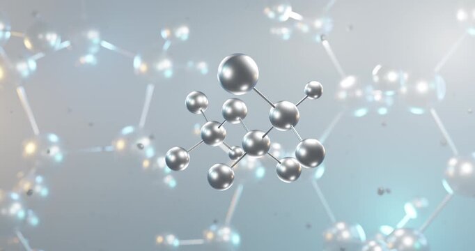 Enflurane rotating 3d molecule, molecular structure of anesthetic seamless video
