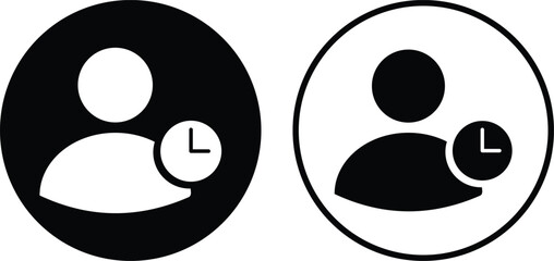 user Time management icon set. User with clock symbol. Person Schedule or appointment, Productivity Planning symbol