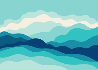 watercolor abstract ocean tones painting background illustration
