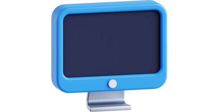 blue monitor png, desktop screen, lcd display, computer device, digital monitor, electronic gadget, modern display, blue frame screen, technology equipment, desktop accessory, flat screen monitor png