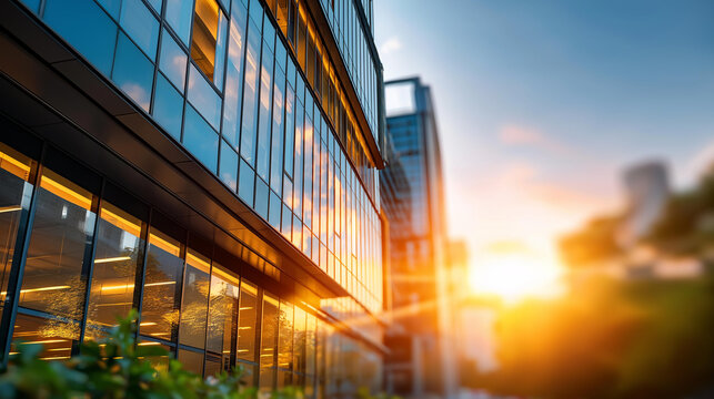 Defocused blurred office building exterior with glass windows building blur exterior defocused corporate building background blurred architecture office facade business build