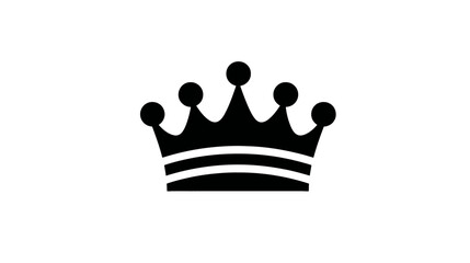A regal black crown on a plain white background, symbolizing royalty and power