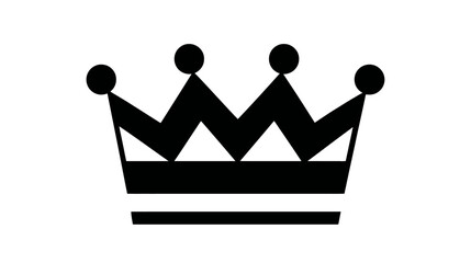 A black and white graphic of a crown, with five peaks and decorative detailing