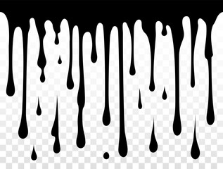 Paint dripping. Dripping liquid. Paint flows. Current paint, stains. Current drops. Current inks. Drip texture. Flowing liquid. Stencil drops. Paint splatter. Molten chocolate. Seamless pattern