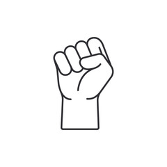 Hand icon. Power sign. First male hand. Fist logo. Raised fist. Revolution first. Fight icon. Human hand. Logo with hand. Logo template. Freedom symbol. Kulak. Resistance. Disagreement. Protest symbol