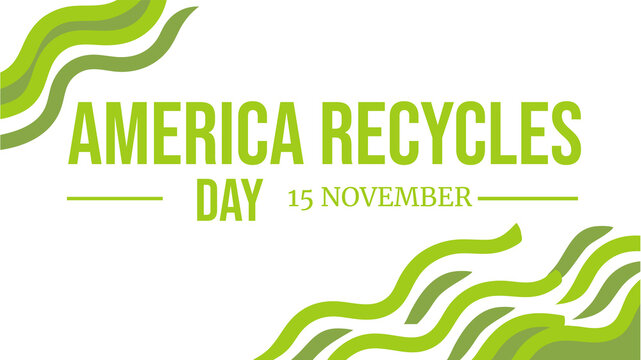Minimal white background banner for America Recycles Day with eco-friendly and professional layout