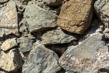 Rustic stone wall with natural texture