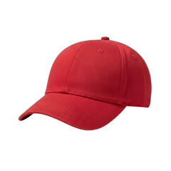 Fototapeta premium A vibrant red baseball cap, perfect for sunny days, offering both style and protection from the sun isolated on transparent background