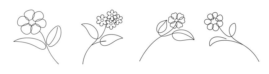 Intricate line art sketches of lantana flowers delicate blossoms and leaves detailed botanical study