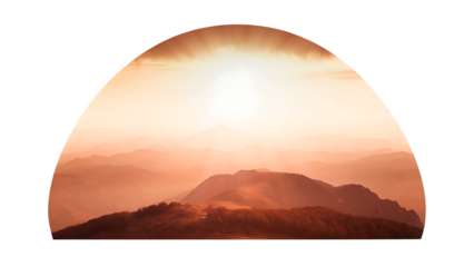 landscape panoramic mountain nature isolated on white background png, ai generated