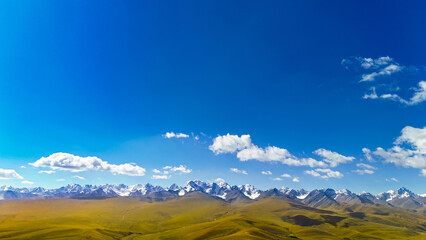landscape with mountains and blue sky