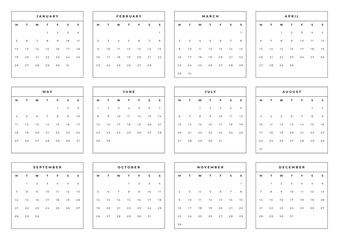 2026 Calendar Printout - jpeg A4 Size