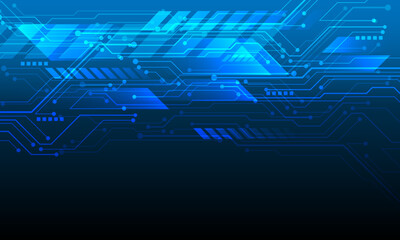 Abstract blue technology circuit data futuristic geometric design modern creative background vector