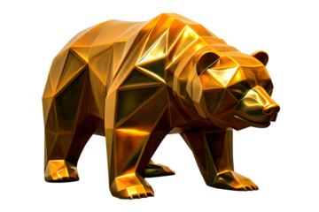 shiny multi faceted low poly illustration isolated on white background png, ai generated