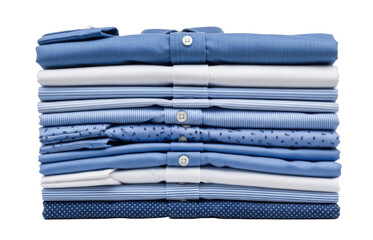 Stack of blue shirts transparent background cutout png