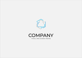 Fototapeta premium Abstract Hexagon Data Security Logo: Interlocking Dash Lines Geometric Structure, Modern Technology, Coding, and Network Connection Symbol Vector Graphic.