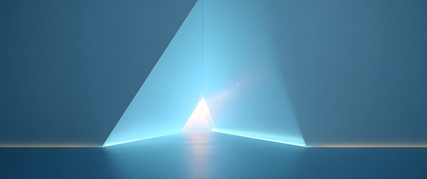 Minimally designed triangular architectural space