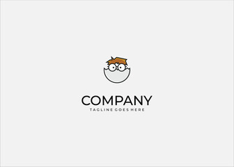 Geek Character Hatching From Cracked Shell Mascot Vector Logo for Startup Innovation New Idea Launching Potential or Tech Business Development