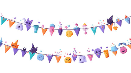 Cute 3D Halloween sweets including candy corn, lollipops, chocolates, and gummy treats, isolated on a Transparent background, PNG file.