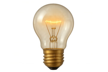 Glowing incandescent light bulb illuminating, symbolizing innovative ideas, energy, and inspiration on transparent background