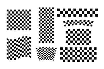 Checkered Racing Flag Pattern Vector Set