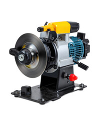 Compact Electric Grinder with Rotating Disc for Precision Cutting and Sharpening in Metal and Woodworking Applications
