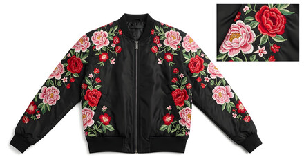  Floral Embroidered Bomber Jacket for Fashion-Forward Streetwear