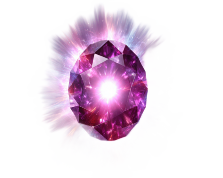 Ethereal Shimmering Gemstone with Radiant Light Burst and Cosmic Background for Creative and Fantasy Themes