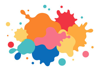 Obraz premium abstract watercolor splashes collage background illustration