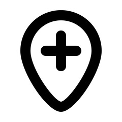 Fototapeta premium Add Pin Outline Icon