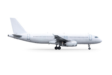White passenger plane isolated