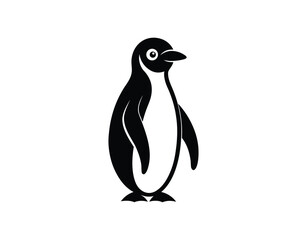 penguin silhouette vector icon