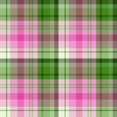 Seamless pattern with pleasant fresh green and pink colors for plaid.eps