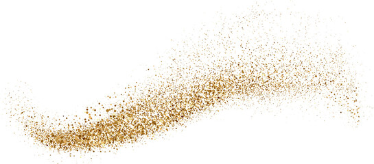 shiny gold glitter particles Wide gold glitter holiday confetti isolated Gold glitter shiny particles, glow, sparkle, golden splatter. Festive golden placer for your design Gold glitter particles