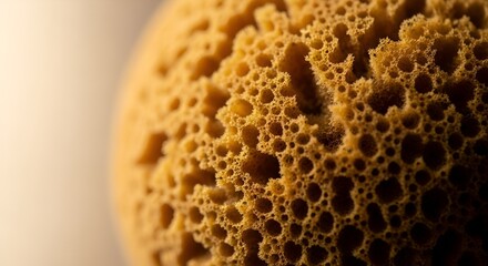 Macro Shot of a Natural Sea Sponge with Detailed Texture and Pores