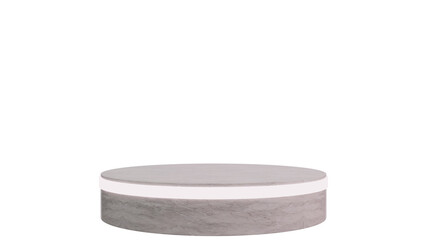3D A round marble-textured podium with a smooth surface