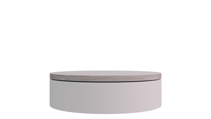 3D A round minimalist podium with a light-colored top and base