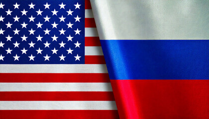 アメリカの国旗とロシアの国旗(USA Flag & Russian Federatio flag.)
