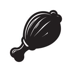 Cooked chicken leg drumstick vintage silhouette design