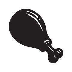 Chicken leg drumstick or roast grill silhouette design
