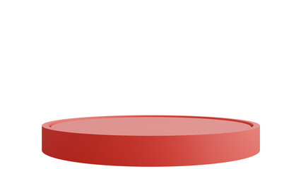 3D A red circular podium with a smooth elevated surface