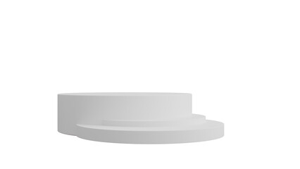 3D The image shows a simple three-tiered white circular podium