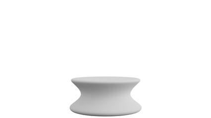 3D A white hourglass-shaped podium with a smooth surface